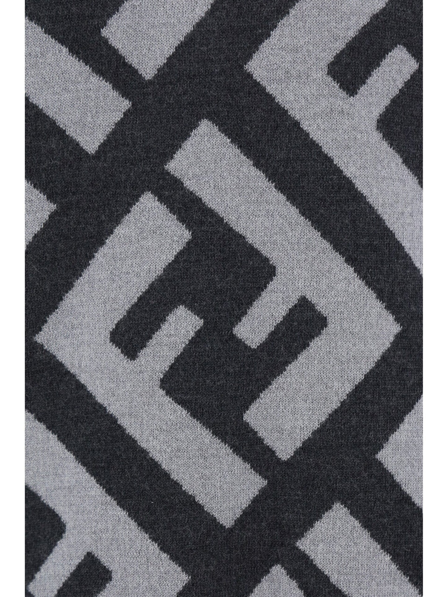 Chic Grey Wool Iconic Logo Sweater