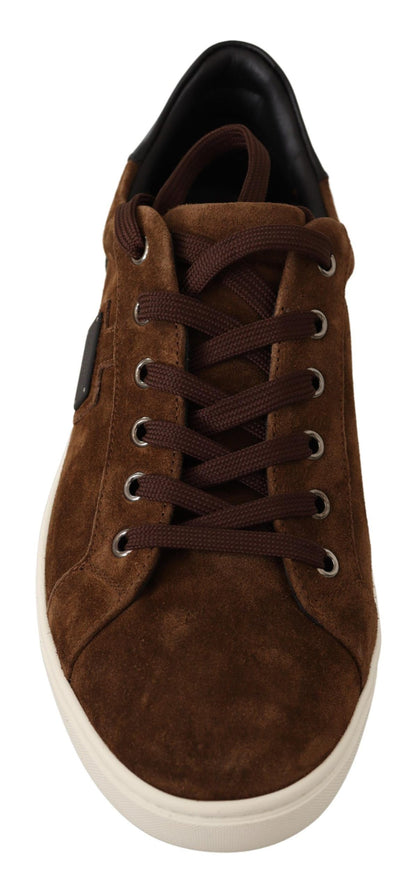 Elegant Leather Casual Sneakers in Brown