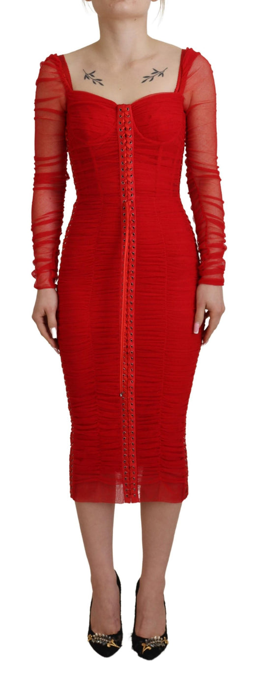 Elegant Red Bodycon Sheath Dress