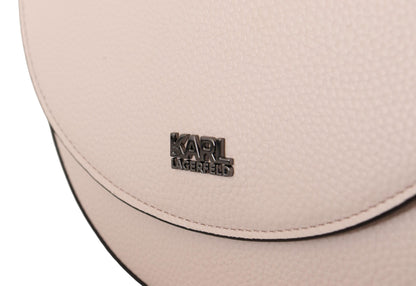Elegant Mauve Light Pink Leather Shoulder Bag