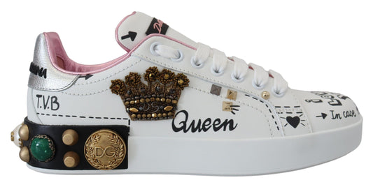 Queen Crown Chic Leather Sneakers