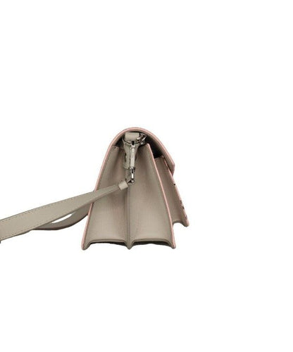 Signature Soft Pink Diamond Logo Leather Mini Flap Lock Crossbody Handbag