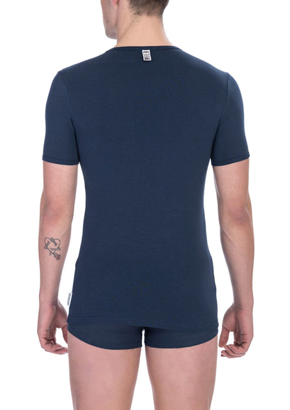 Elegant V-Neck T-Shirt in Blue