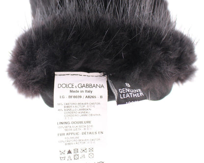 Elegant Elbow-Length Beaver Fur Gloves