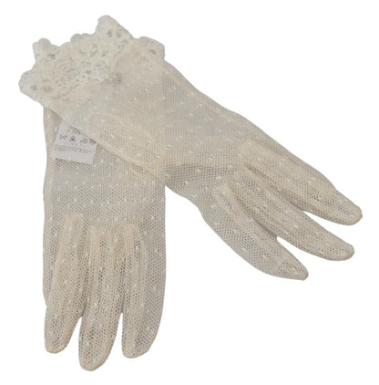 Chic White Wrist Length Gloves