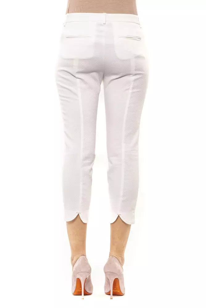 Chic High-Waist Ankle Pants in White