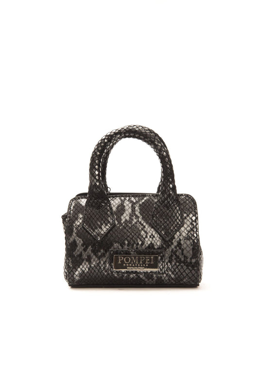 Chic Leather Mini Tote with Python Print