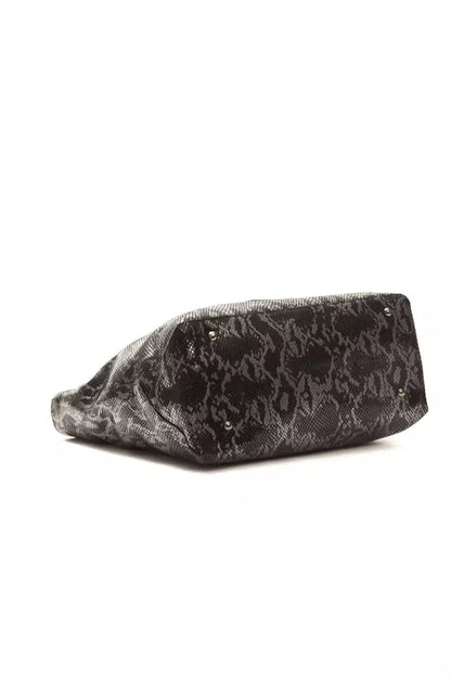 Chic Python Print Leather Shoulder Bag
