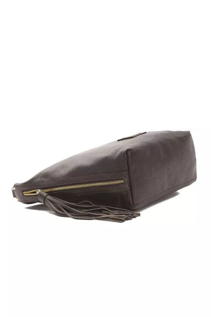 Elegant Leather Shoulder Bag in Rich Brown