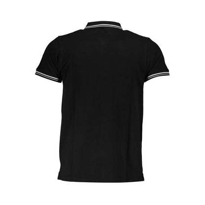 Black Cotton Men Polo Shirt
