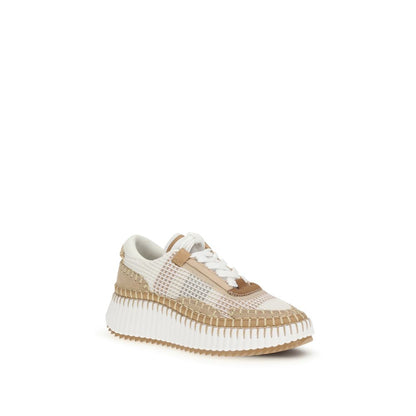 Beige Rubber Chunky Sneakers