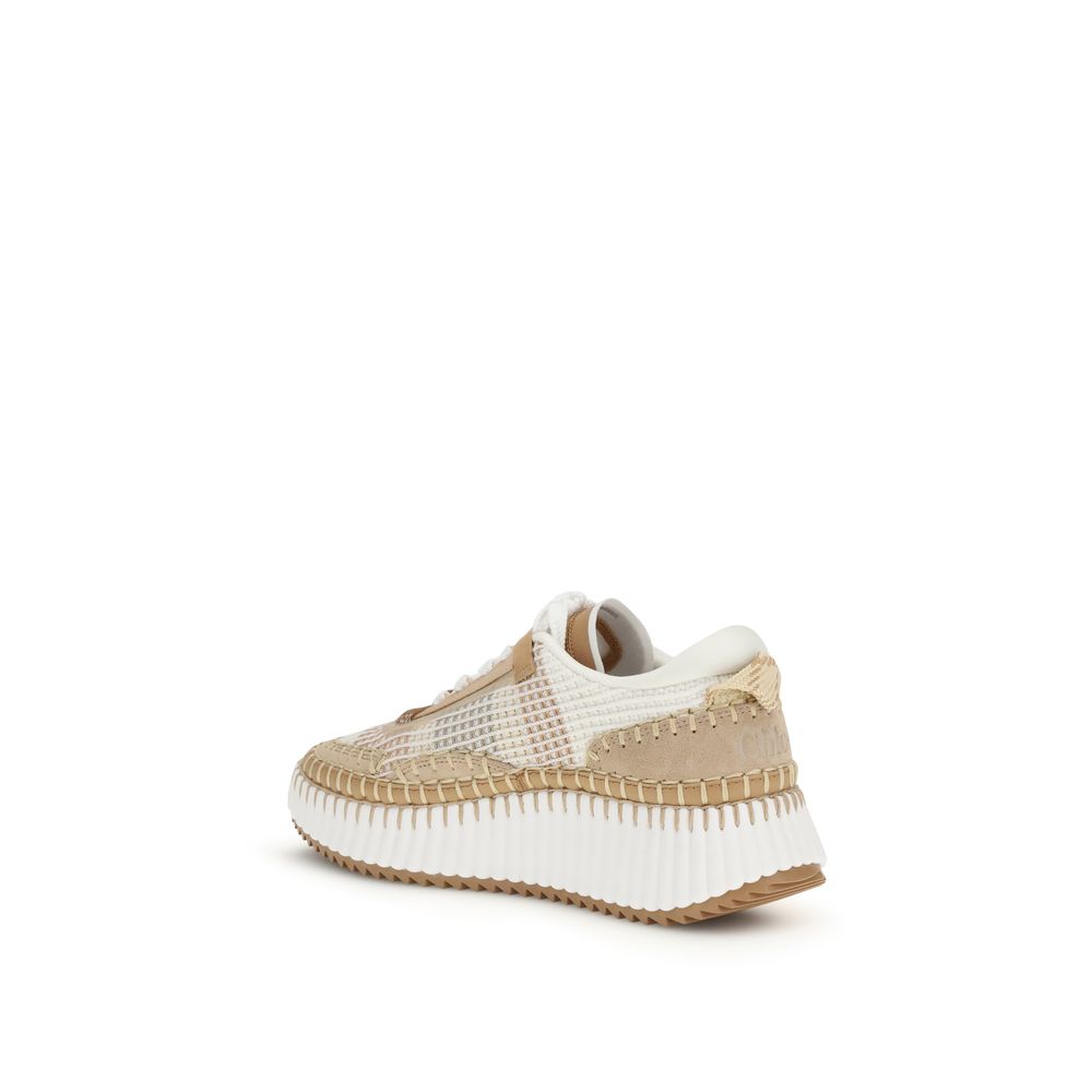 Beige Rubber Chunky Sneakers