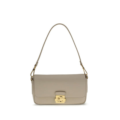 Beige Calf Leather Bos Taurus Shoulder Bag