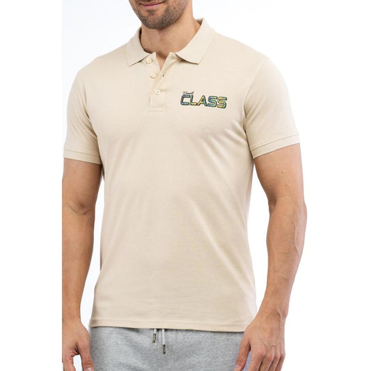 Beige Cotton Polo Shirt