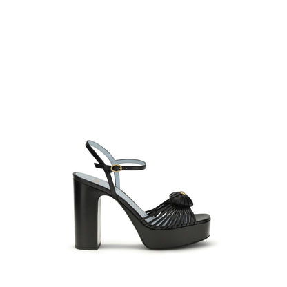 Black Calf Leather Bos Taurus Platform Sandals