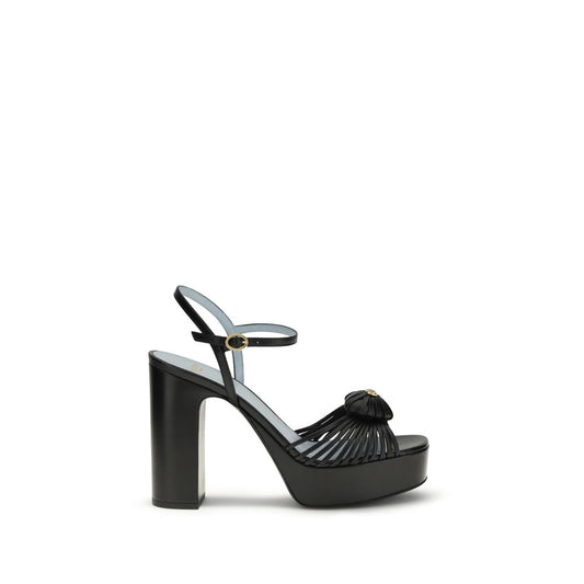 Black Calf Leather Bos Taurus Platform Sandals