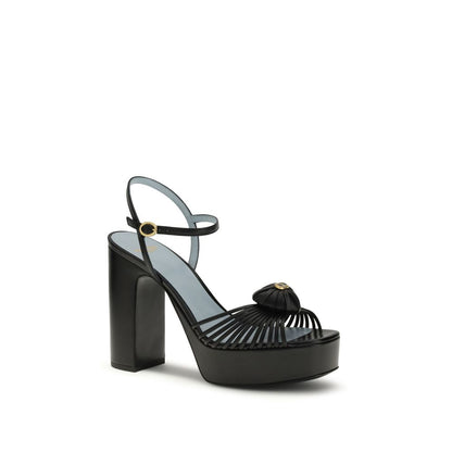 Black Calf Leather Bos Taurus Platform Sandals