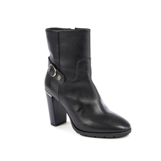 Black Leather Ankle Boots