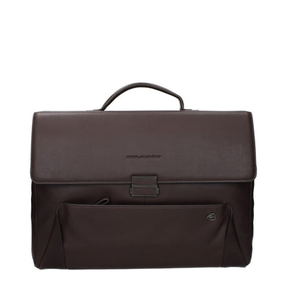 Brown Leather Business And Laptop Bag