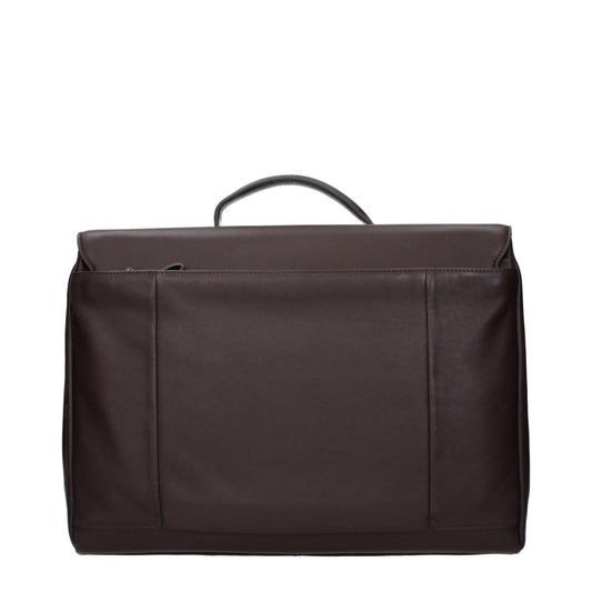 Brown Leather Business And Laptop Bag