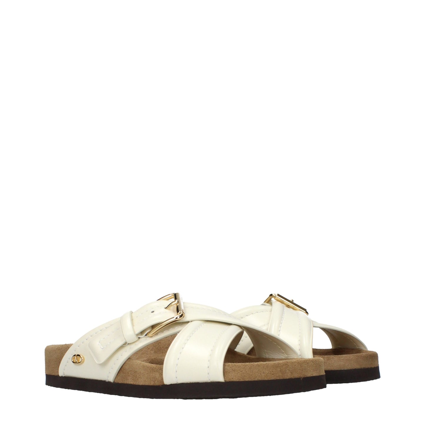 Beige Leather Slippers