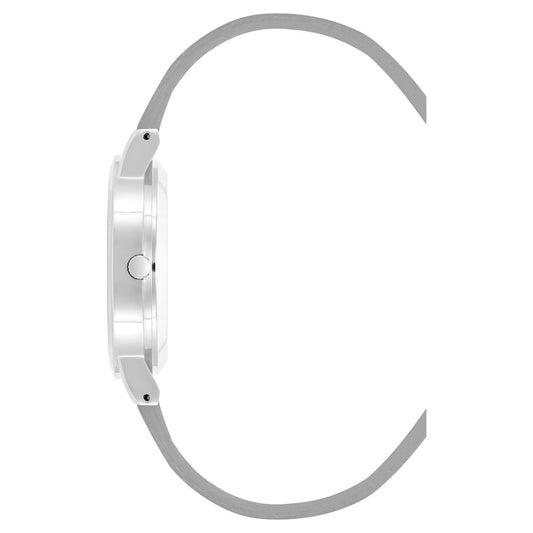 Silver Plastic Dress Watch