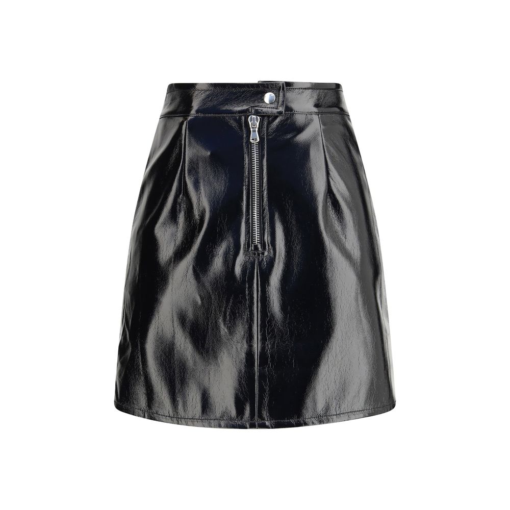 Black Cotton Mini Skirt