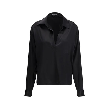 Black Silk Polo Shirt