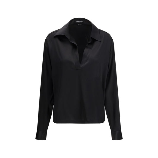 Black Silk Polo Shirt
