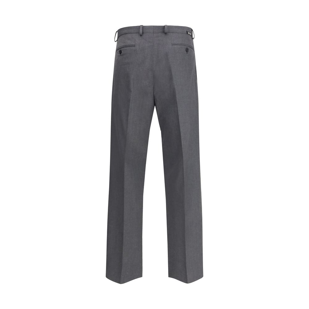 Gray Fleece Wool Dress Pants