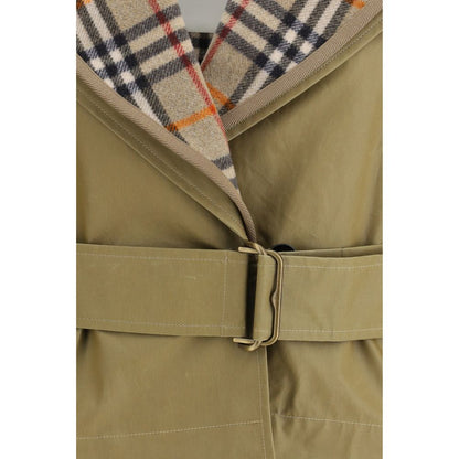 Beige Cotton Full-Length Jacket