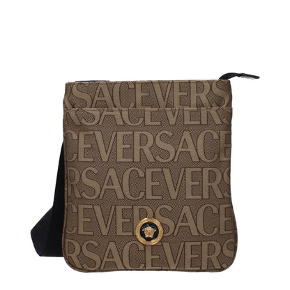 Beige Fabric Crossbody Bag