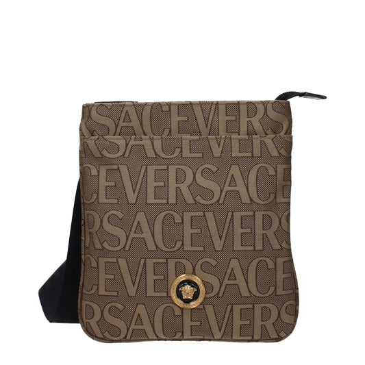 Beige Fabric Crossbody Bag