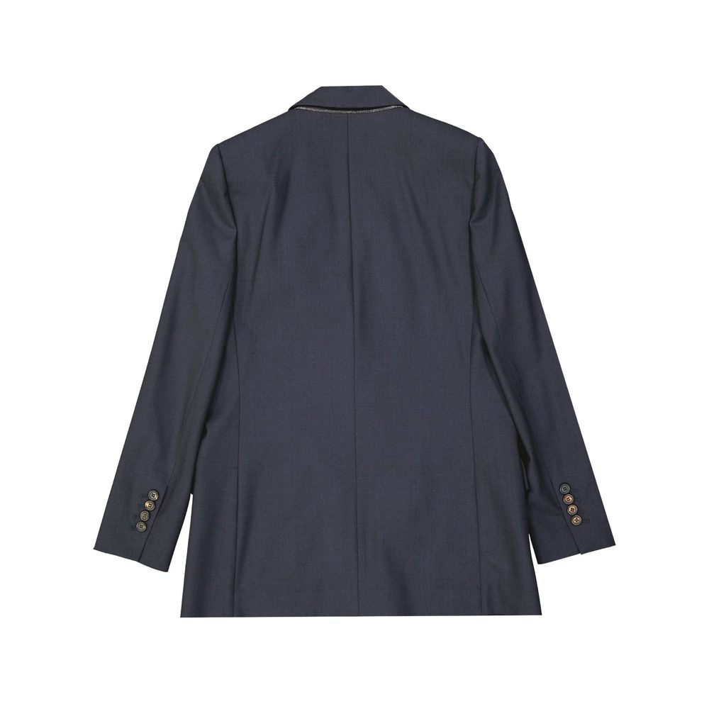 Blue Virgin Wool Coat