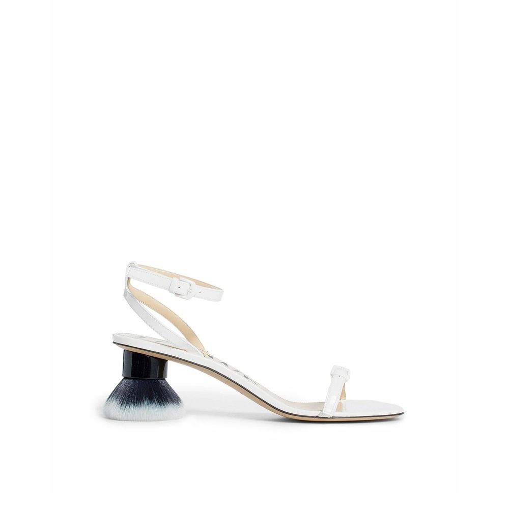 White Lamb Leather Platform Sandals