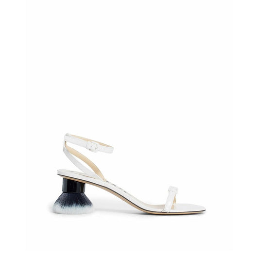 White Lamb Leather Platform Sandals
