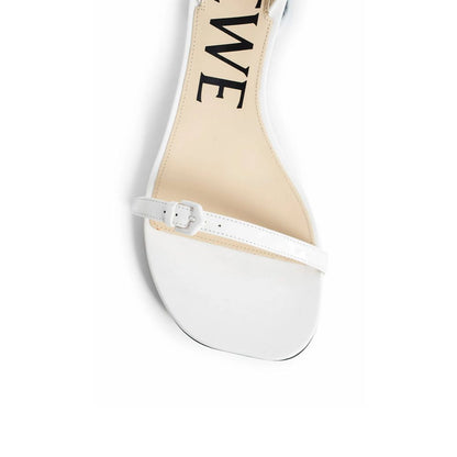 White Lamb Leather Platform Sandals