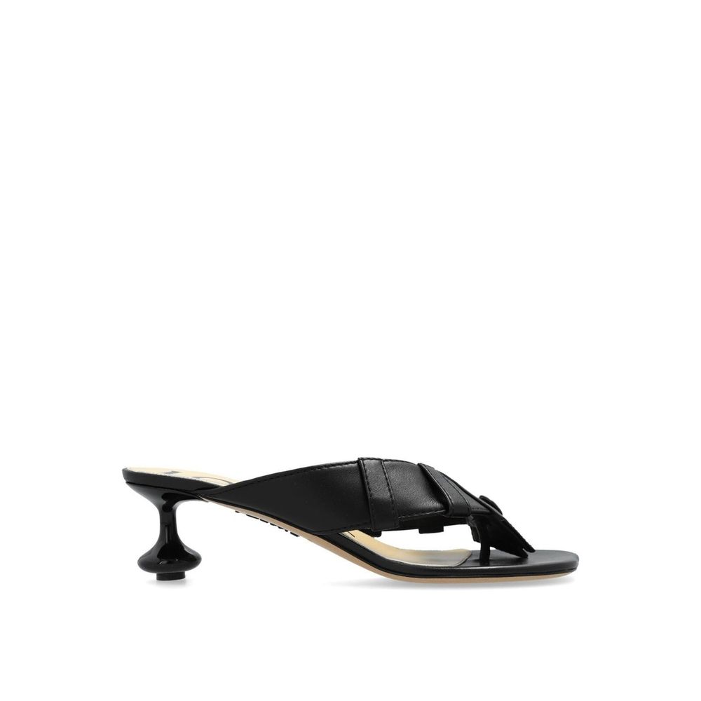 Black Lamb Leather Sandals