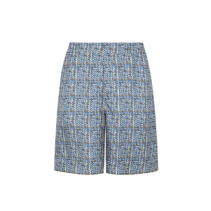 Blue Silk Bermuda Shorts
