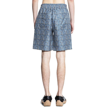 Blue Silk Bermuda Shorts