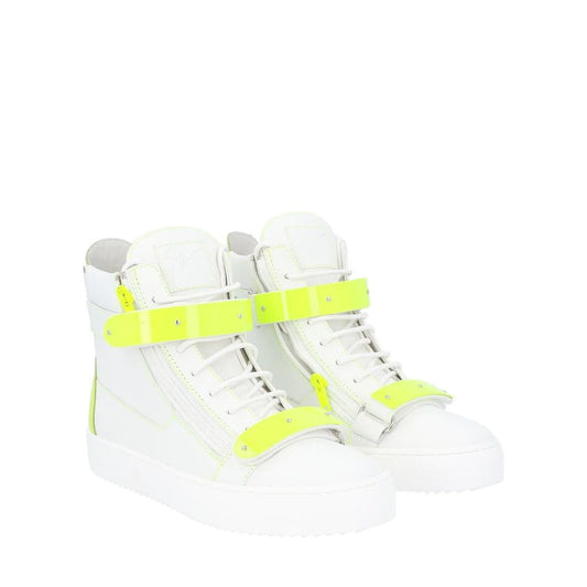 White Calfskin High Top Sneakers