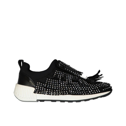Black Fabric Athletic Sneakers