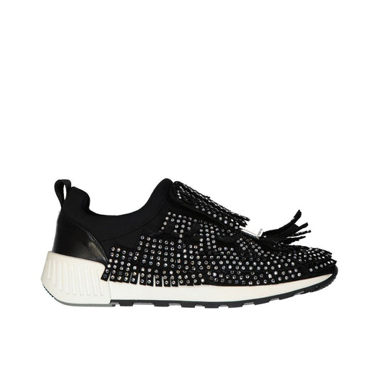 Black Fabric Athletic Sneakers
