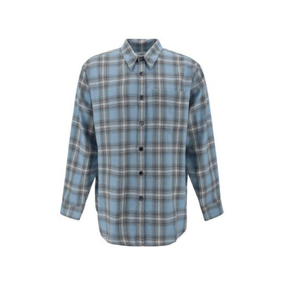 Blue Virgin Wool Pattern Shirt