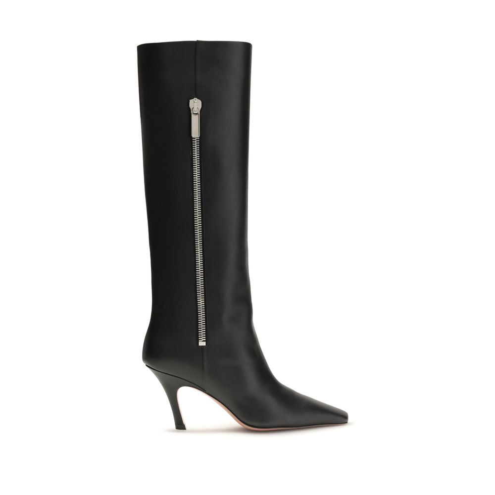 Black Calf Leather Bos Taurus Ankle Boots