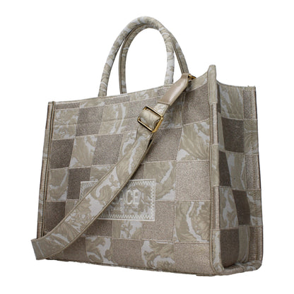 Beige Fabric Handbag