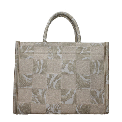 Beige Fabric Handbag