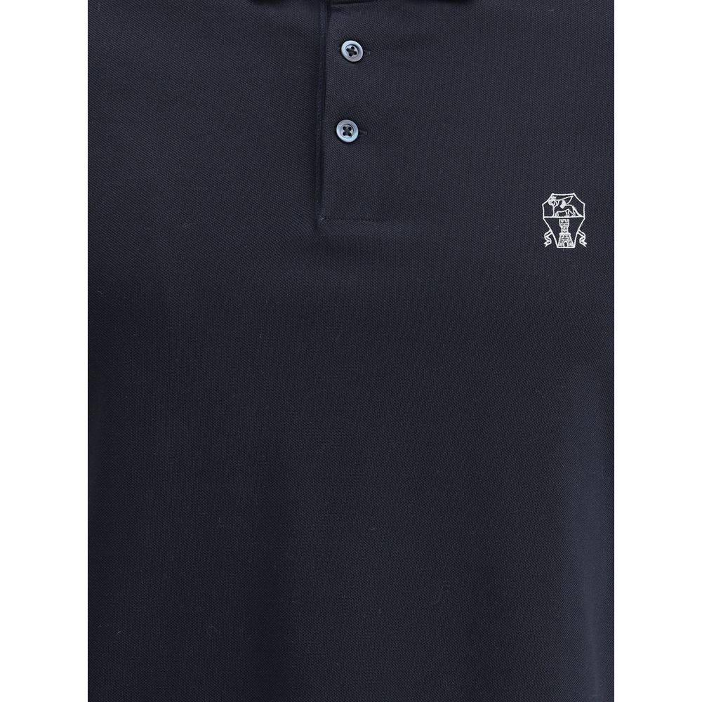Blue Cotton Polo Shirt