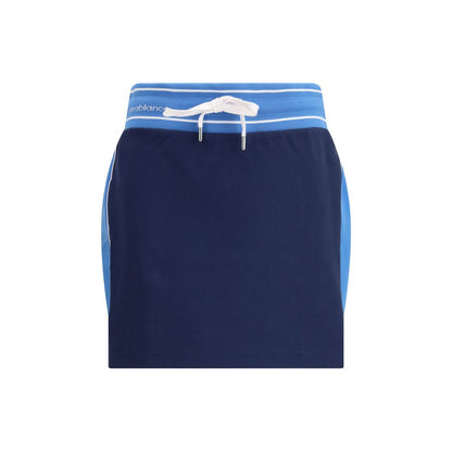 Blue Cotton Mini Skirt
