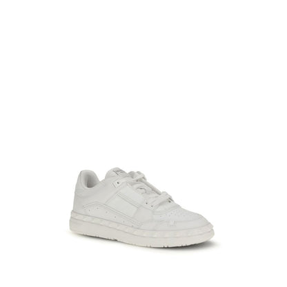 White Calf Leather Bos Taurus Low Top Sneakers